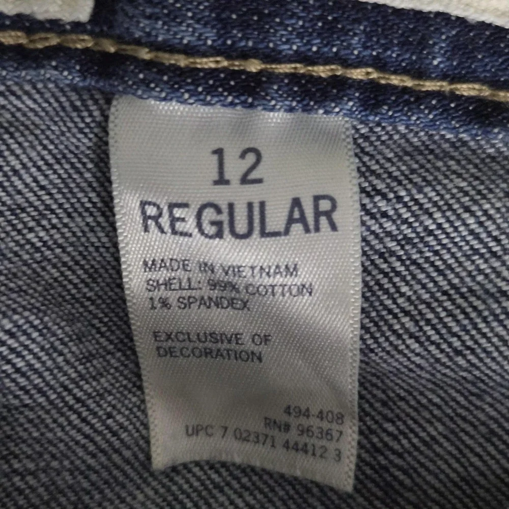 OshKosh B'gosh Jeans Girls 12 Blue Skinny Stretch Denim Embroidered Pocket